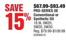 PartSource PRO-SERIES OE Conventional or Synthetic Oil offer