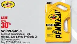 PartSource Pennzoil Conventional, High Mileage, Euro & Ultra Synthetic Oil offer