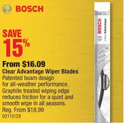 PartSource Bosch Clear Advantage Wiper Blades offer