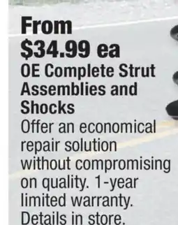 PartSource OE Complete Strut Assemblies and Shocks offer