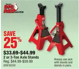 PartSource Torin Big Red Jacks 2 or 3-Ton Axle Stands offer