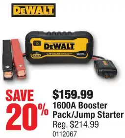 PartSource Dewalt 1600A Booster Pack/Jump Starter offer