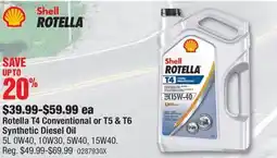 PartSource Shell Rotella T4 Conventional or T5 & T6 Synthetic Diesel Oil offer