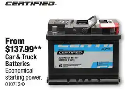 PartSource CERTIFIED Car & Truck Batteries offer