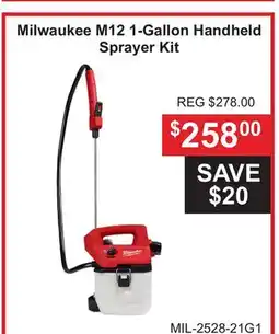 Atlas Tools & Machinery Milwaukee M12 1-Gallon Handheld Sprayer Kit offer