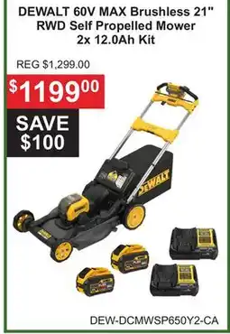 Atlas Tools & Machinery DEWALT 60V MAX Brushless 21 RWD Self Propelled Mower 2x 12.0Ah Kit offer