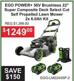 Atlas Tools & Machinery EGO POWER+ 56V Brushless 22 Super Composite Deck Select Cut Self Propelled Lawn Mower offer