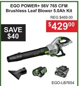 Atlas Tools & Machinery EGO POWER + 56V 765 CFM Brushless Leaf Blower 5.0Ah Kit offer