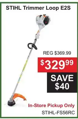 Atlas Tools & Machinery STIHL Trimmer Loop E2S offer