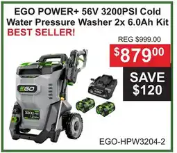 Atlas Tools & Machinery EGO POWER + 56V 3200PSI Cold Water Pressure Washer 2x 6.0Ah Kit offer