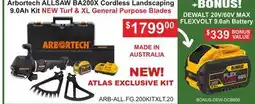 Atlas Tools & Machinery Arbortech ALLSAW BA200X Cordless Landscaping 9.0Ah Kit NEW Turf & XL General Purpose Blades offer