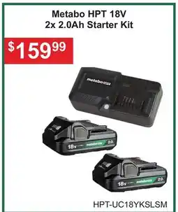 Atlas Tools & Machinery Metabo HPT 18V 2x 2.0Ah Starter Kit offer