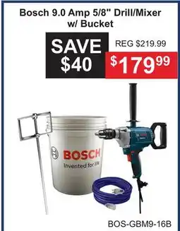 Atlas Tools & Machinery Bosch 9.0 Amp 5/8 Drill/Mixer w/ Bucket offer