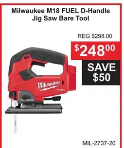 Atlas Tools & Machinery Milwaukee M18 FUEL D-Handle Jig Saw Bare Tool offer