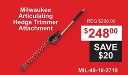 Atlas Tools & Machinery Milwaukee Articulating Hedge Trimmer Attachment offer
