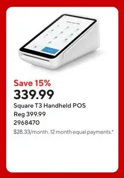 Staples Square T3 Handheld POS offer