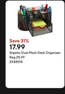 Staples Staples Oval Mesh Desk Organizer offer