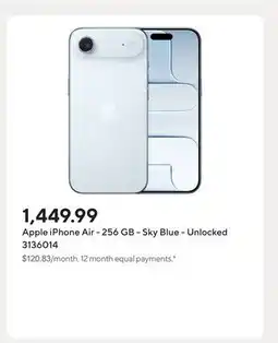 Staples Apple iPhone Air - 256 GB - Sky Blue - Unlocked offer