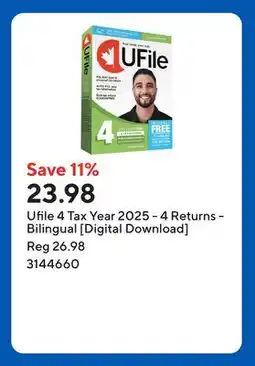 Staples Ufile 4 Tax Year 2025 - 4 Returns - Bilingual [Digital Download] offer