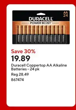 Staples Duracell Coppertop AA Alkaline Batteries offer