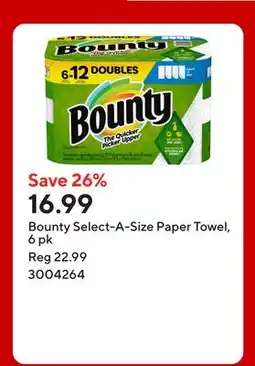 Staples Bounty Select-A-Size Paper Towel offer