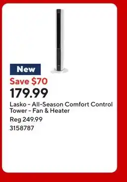 Staples Lasko - All-Season Comfort Control Tower - Fan & Heater offer