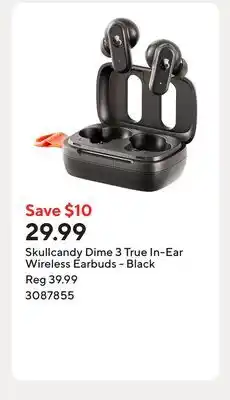 Staples Skullcandy Dime 3 True In-Ear Wireless Earbuds - Black offer