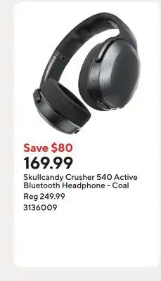 Staples Skullcandy Crusher 540 Active Bluetooth Headphone - Coal offer