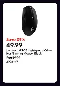 Staples Logitech G305 Lightspeed Wireless Gaming Mouse, Black offer