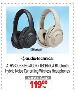 2001 Audio Video ATHS300BK/BG AUDIO-TECHNICA Bluetooth Hybrid Noise Cancelling Wireless Headphones offer