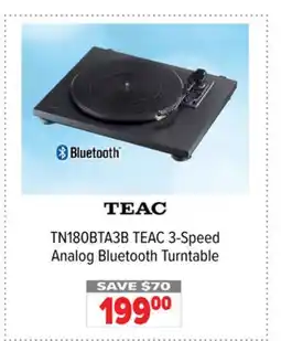 2001 Audio Video TN180BTA3B - TEAC 3-Speed Analog Bluetooth Turntable offer