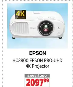 2001 Audio Video HC3800 EPSON PRO-UHD 4K Projector offer