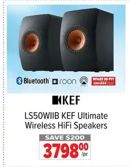 2001 Audio Video LS50WIIB KEF Ultimate Wireless HiFi Speakers offer