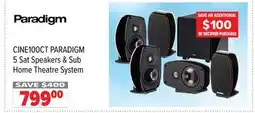 2001 Audio Video CINE100CT PARADIGM 5 Sat Speakers & Sub Home Theatre System offer
