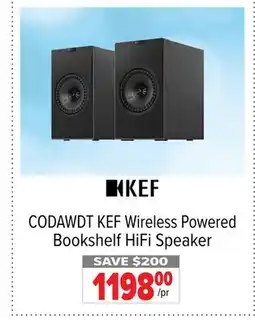 2001 Audio Video CODAWDT KEF Wireless Powered Bookshelf HiFi Speaker offer