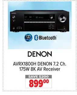 2001 Audio Video AVRX1800H DENON 7.2 Ch. 175W 8K AV Receiver offer