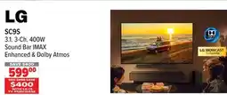 2001 Audio Video SC9S 3.1. 3-Ch. 400W Sound Bar offer