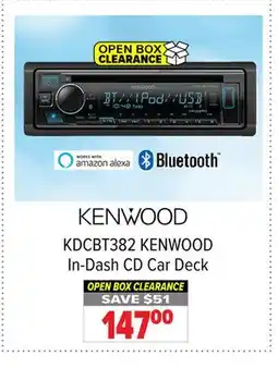 2001 Audio Video KDCBT382 KENWOOD In-Dash CD Car Deck offer