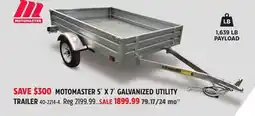 Canadian Tire MOTOMASTER 5´ X 7´ GALVANIZED UTILITY TRAILER offer