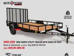 Canadian Tire TRUE NORTH TRUE NORTH UTILITY TRAILER WITH DRIVE UP GATE offer