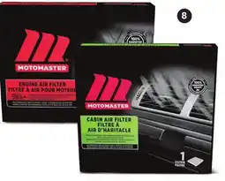 Canadian Tire MotoMaster ENGINE AND CABIN AIR FILTERS offer