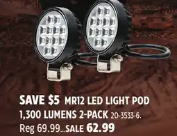 Canadian Tire MR12 LED LIGHT POD 1,300 LUMENS 2-PACK offer