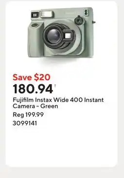 Staples Fujifilm Instax Wide 400 Instant Camera - Green offer