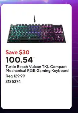 Staples Turtle Beach Vulcan TKL Compact Mechanical RGB Gaming Keyboard offer