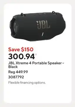 Staples JBL Xtreme 4 Portable Speaker - Black offer