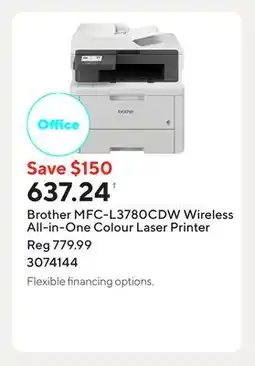 Staples Brother MFC-L3780CDW Wireless All-in-One Colour Laser Printer offer