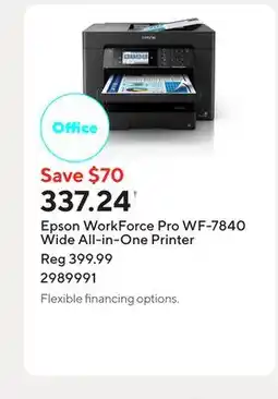 Staples Epson WorkForce Pro WF-7840 Wide All-in-One Printer offer