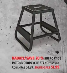 Canadian Tire MOTOMASTER MOTORCYCLE STAND offer