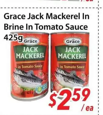 Bestco Food Mart Grace Jack Mackerel In Brine In Tomato Sauce offer
