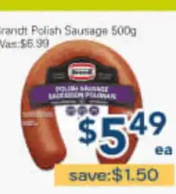 Oceans Fresh Food Market Brandt Polish Sausage offer